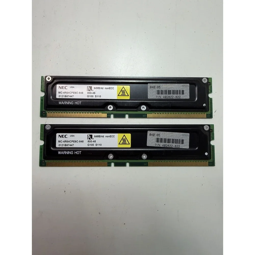 Lot of‎ 2 NEC MC-4R64CPE6C-846 Server Memory Modules – Vintage – Untested